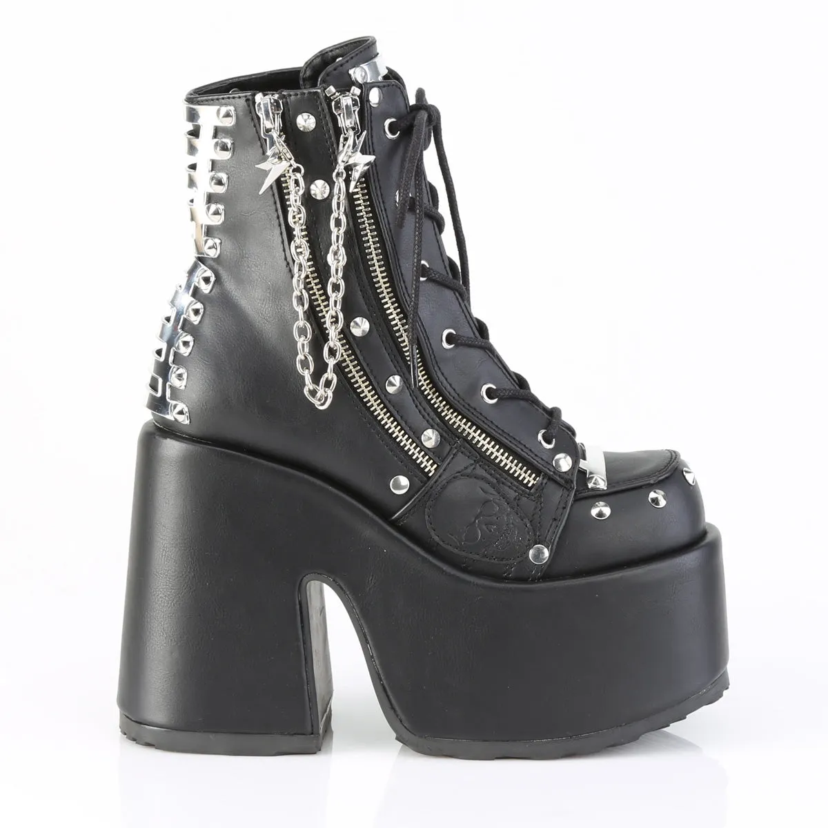 CAMEL-208 DemoniaCult Black Vegan Leather Sexy Women's Ankle Boots (Alternative Footwear)