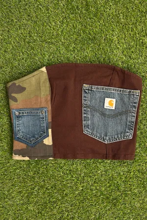 Camo Carhartt Upcycled Corset Top M