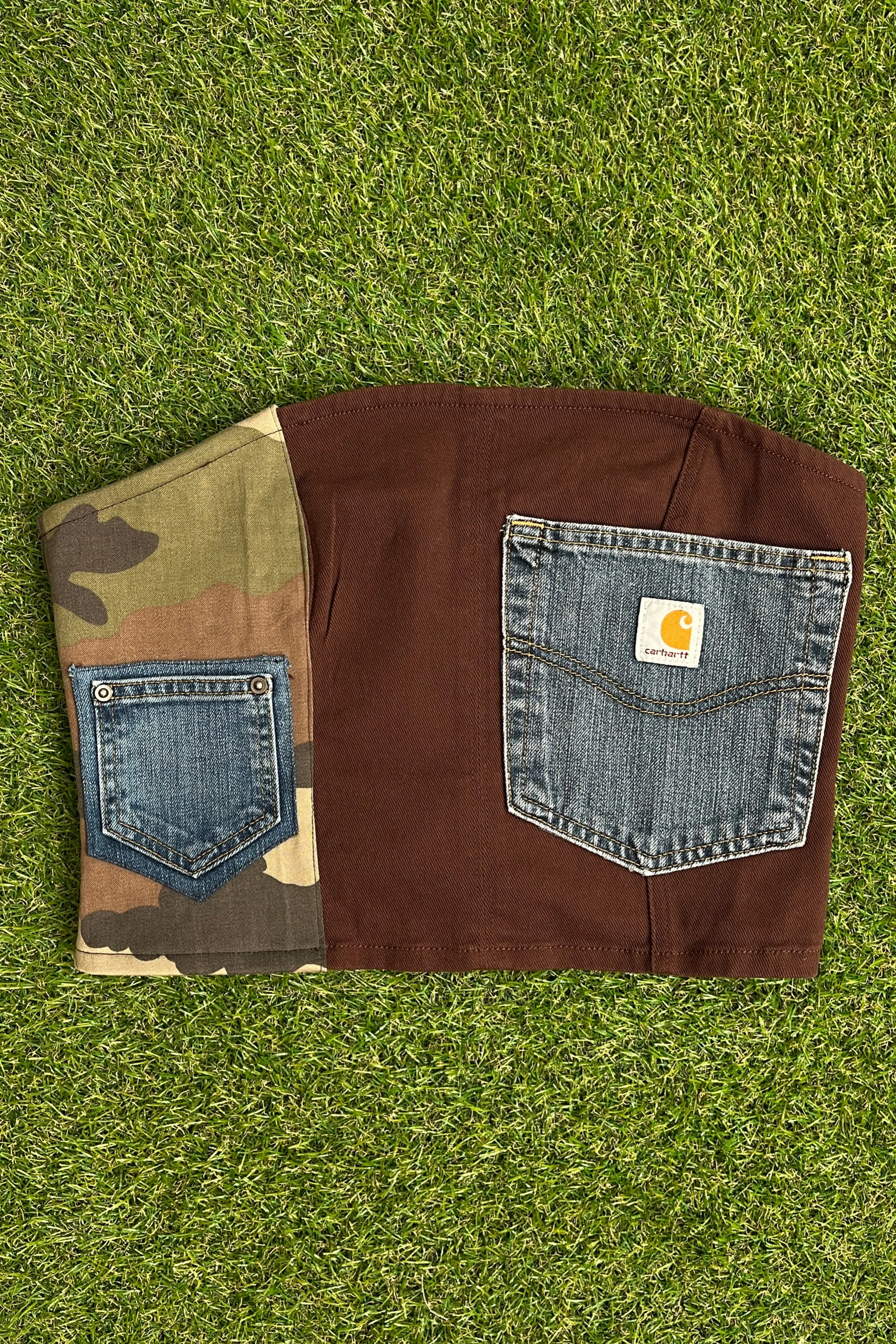 Camo Carhartt Upcycled Corset Top M