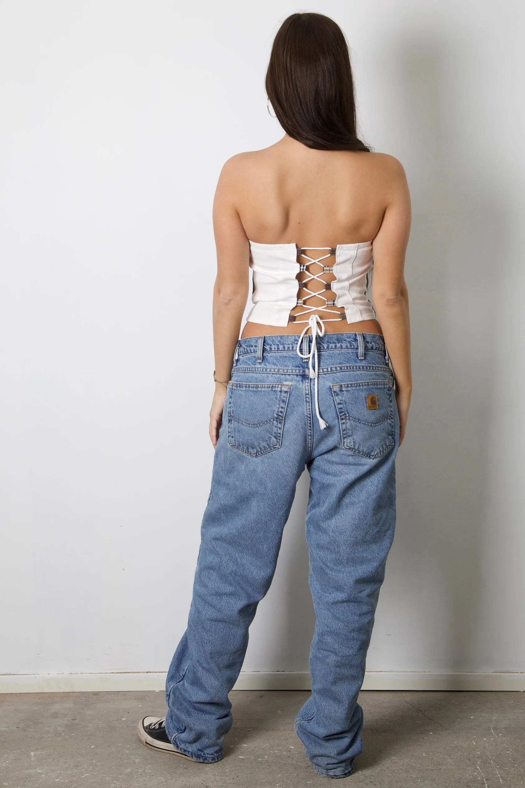 Camo Carhartt Upcycled Corset Top M