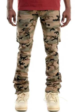 Camo Skinny Men's Stacked Pants Stretch Twill