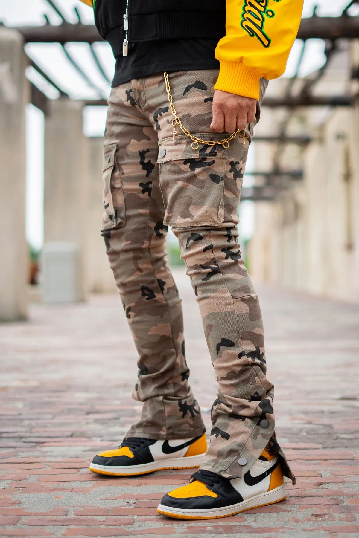 Camo Skinny Men's Stacked Pants Stretch Twill