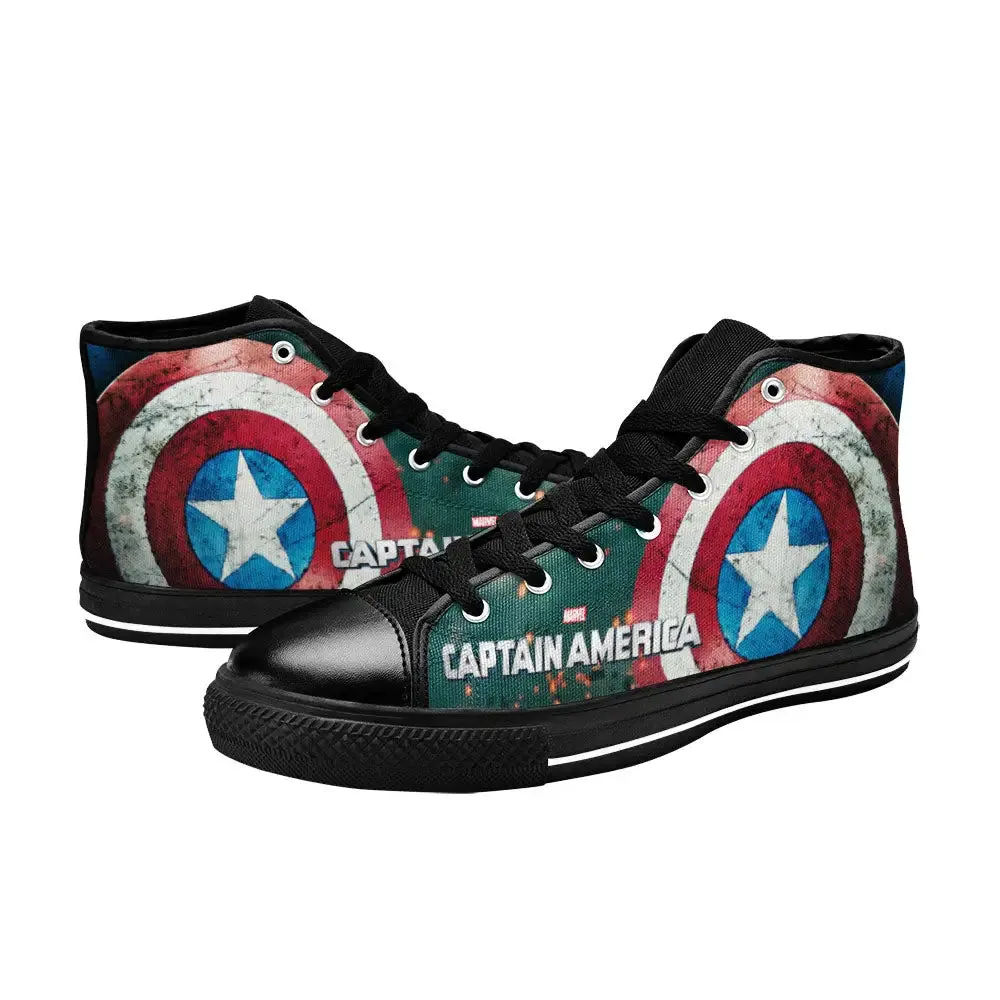 Captain America Shoes High Top Sneakers for Kids and Adults