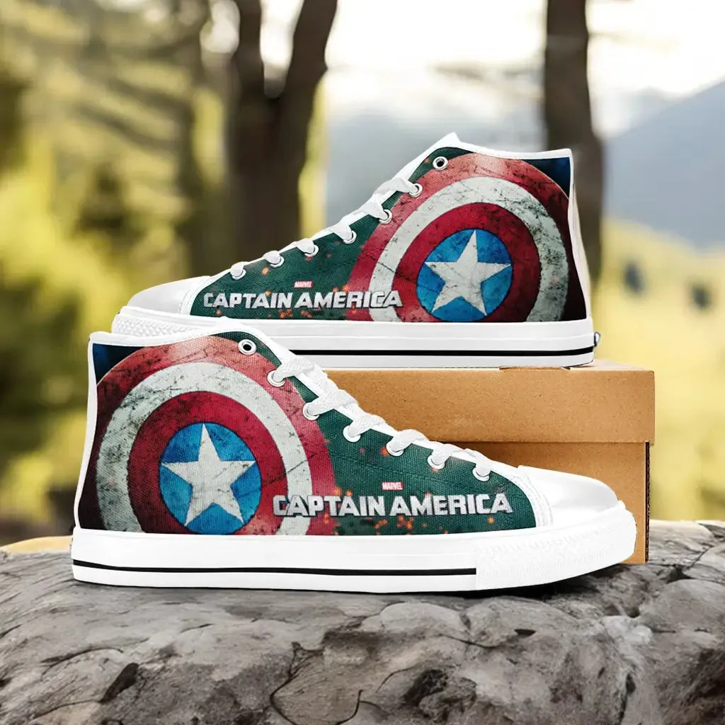 Captain America Shoes High Top Sneakers for Kids and Adults