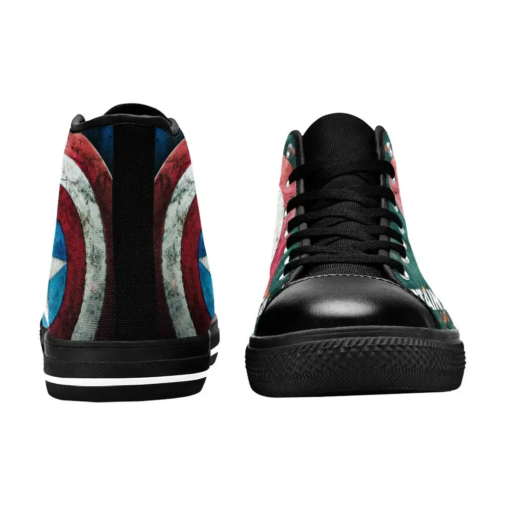 Captain America Shoes High Top Sneakers for Kids and Adults