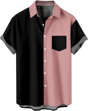 Cardigan Tshirts for Mens Winter Fall Short Sleeve High Neck Print Tops Shirt Mens 2024 Y2K