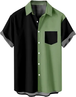 Cardigan Tshirts for Mens Winter Fall Short Sleeve High Neck Print Tops Shirt Mens 2024 Y2K