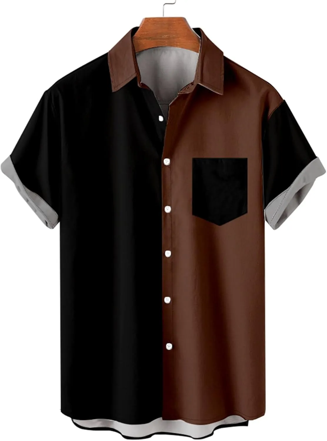Cardigan Tshirts for Mens Winter Fall Short Sleeve High Neck Print Tops Shirt Mens 2024 Y2K