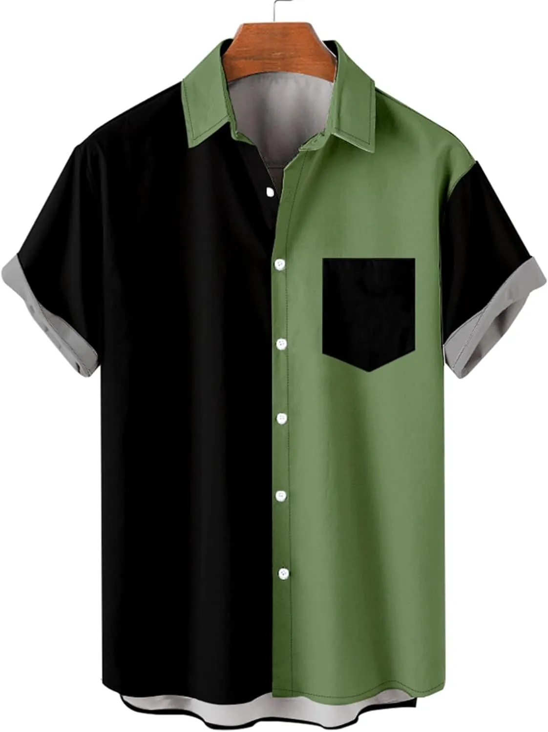 Cardigan Tshirts for Mens Winter Fall Short Sleeve High Neck Print Tops Shirt Mens 2024 Y2K
