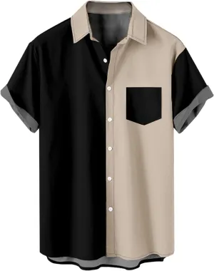 Cardigan Tshirts for Mens Winter Fall Short Sleeve High Neck Print Tops Shirt Mens 2024 Y2K