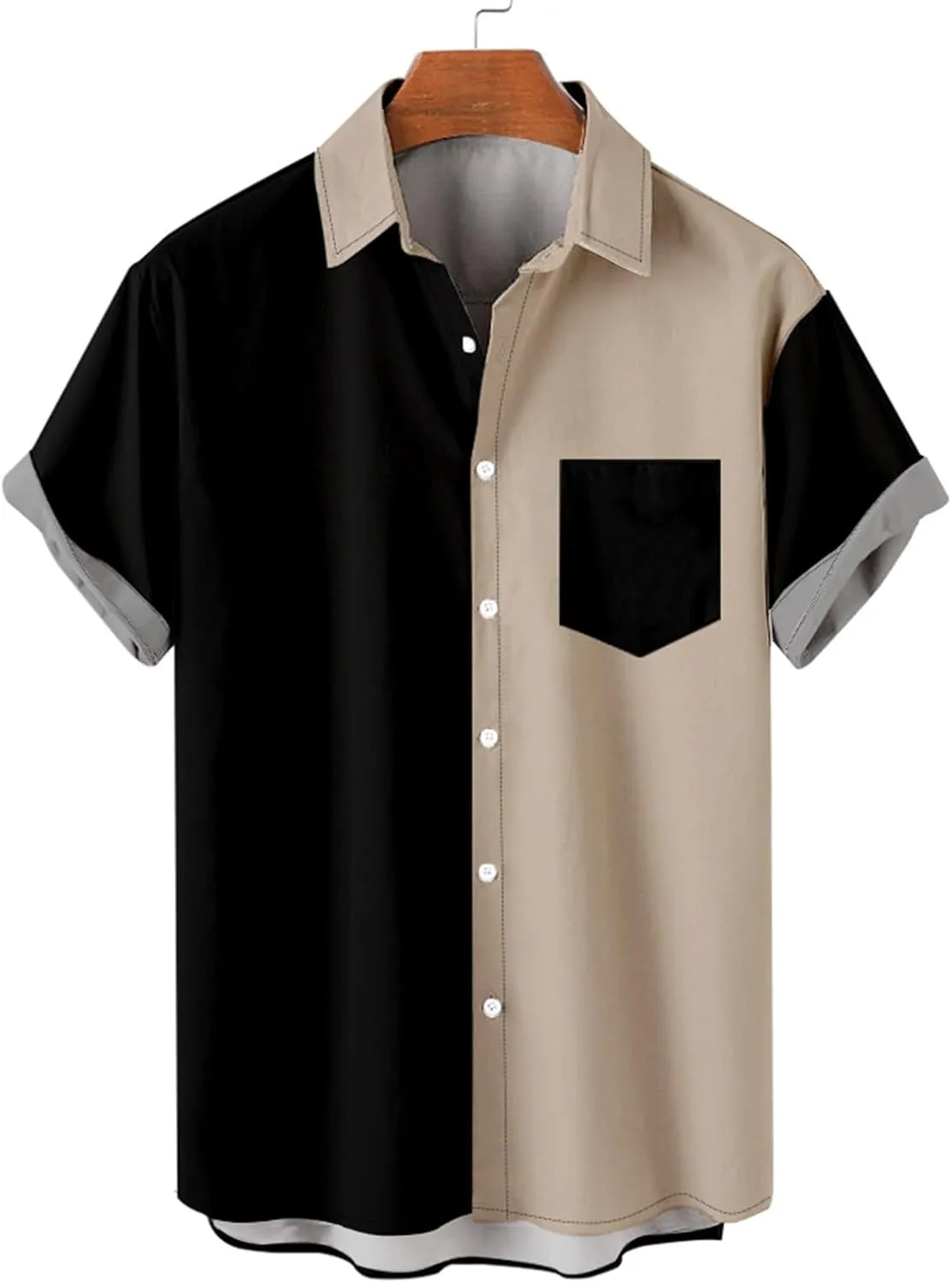 Cardigan Tshirts for Mens Winter Fall Short Sleeve High Neck Print Tops Shirt Mens 2024 Y2K