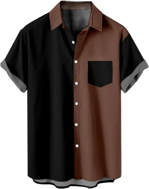 Cardigan Tshirts for Mens Winter Fall Short Sleeve High Neck Print Tops Shirt Mens 2024 Y2K