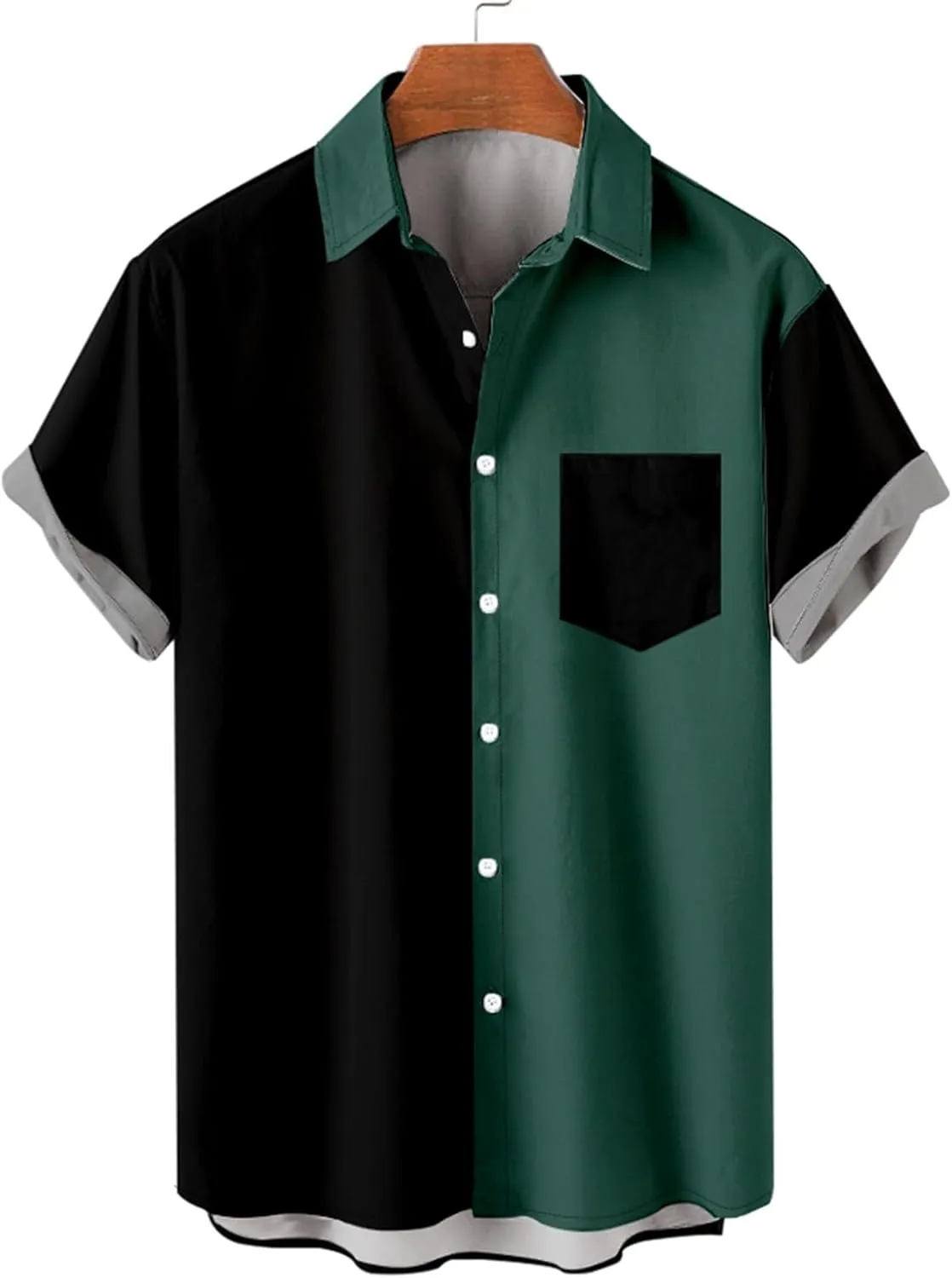Cardigan Tshirts for Mens Winter Fall Short Sleeve High Neck Print Tops Shirt Mens 2024 Y2K