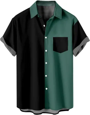Cardigan Tshirts for Mens Winter Fall Short Sleeve High Neck Print Tops Shirt Mens 2024 Y2K
