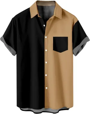 Cardigan Tshirts for Mens Winter Fall Short Sleeve High Neck Print Tops Shirt Mens 2024 Y2K