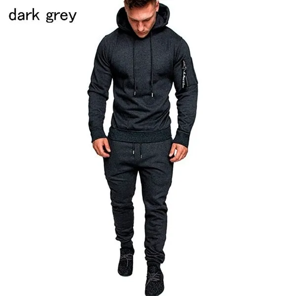 Casual Joggers Mens Tracksuits 2 Pieces Sets Autumn Hooded Pants Camouflage Suit Gym Zipper Sportswear Sweat Suits Men's Clothes
