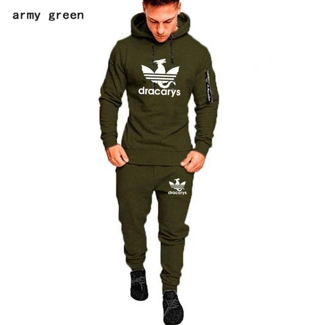 Casual Joggers Mens Tracksuits 2 Pieces Sets Autumn Hooded Pants Camouflage Suit Gym Zipper Sportswear Sweat Suits Men's Clothes
