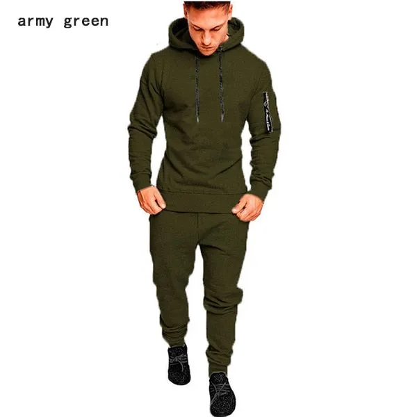 Casual Joggers Mens Tracksuits 2 Pieces Sets Autumn Hooded Pants Camouflage Suit Gym Zipper Sportswear Sweat Suits Men's Clothes