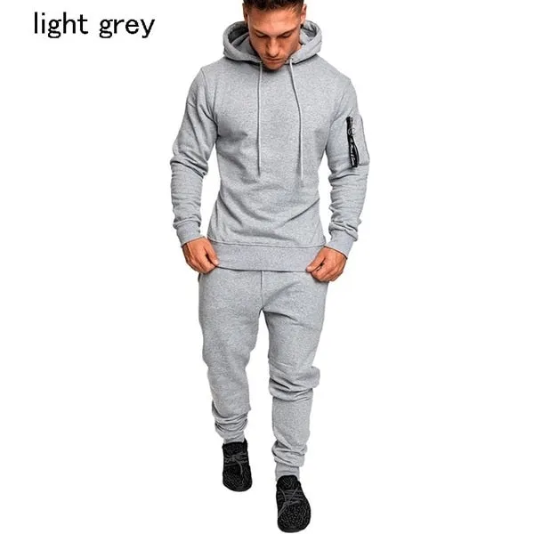 Casual Joggers Mens Tracksuits 2 Pieces Sets Autumn Hooded Pants Camouflage Suit Gym Zipper Sportswear Sweat Suits Men's Clothes