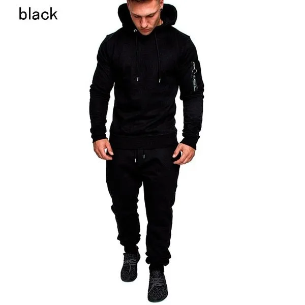 Casual Joggers Mens Tracksuits 2 Pieces Sets Autumn Hooded Pants Camouflage Suit Gym Zipper Sportswear Sweat Suits Men's Clothes