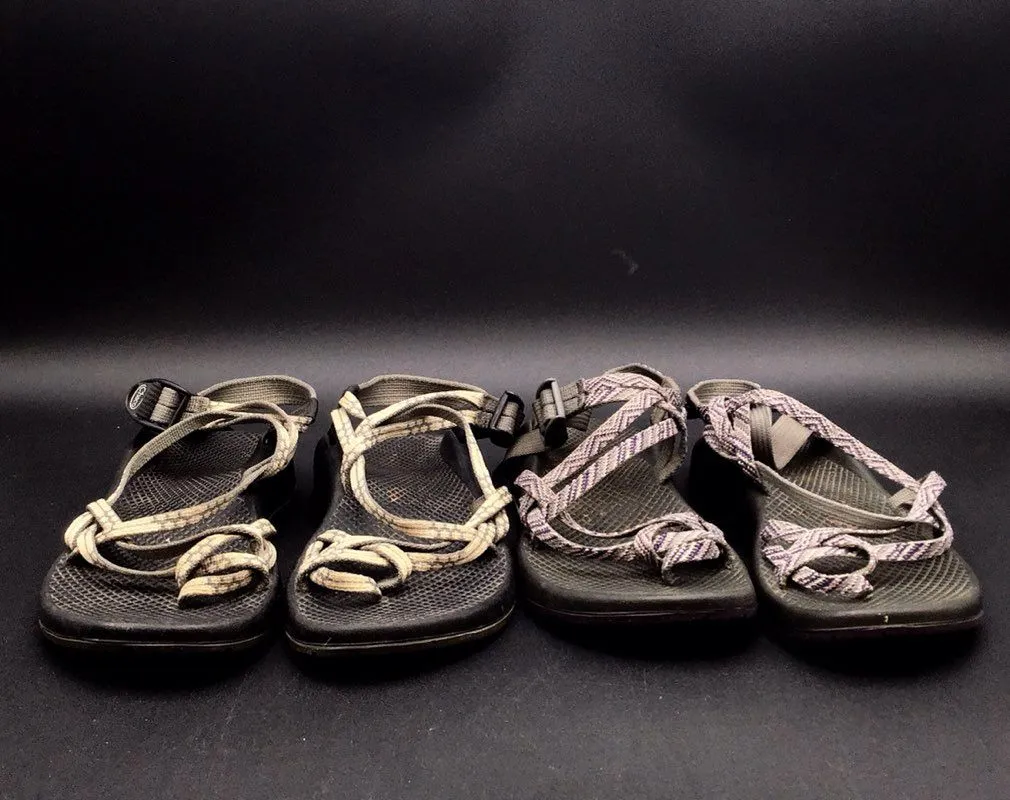 Chaco Women's Purple Beige Strappy Sandals - Size 9 Lot Of 2