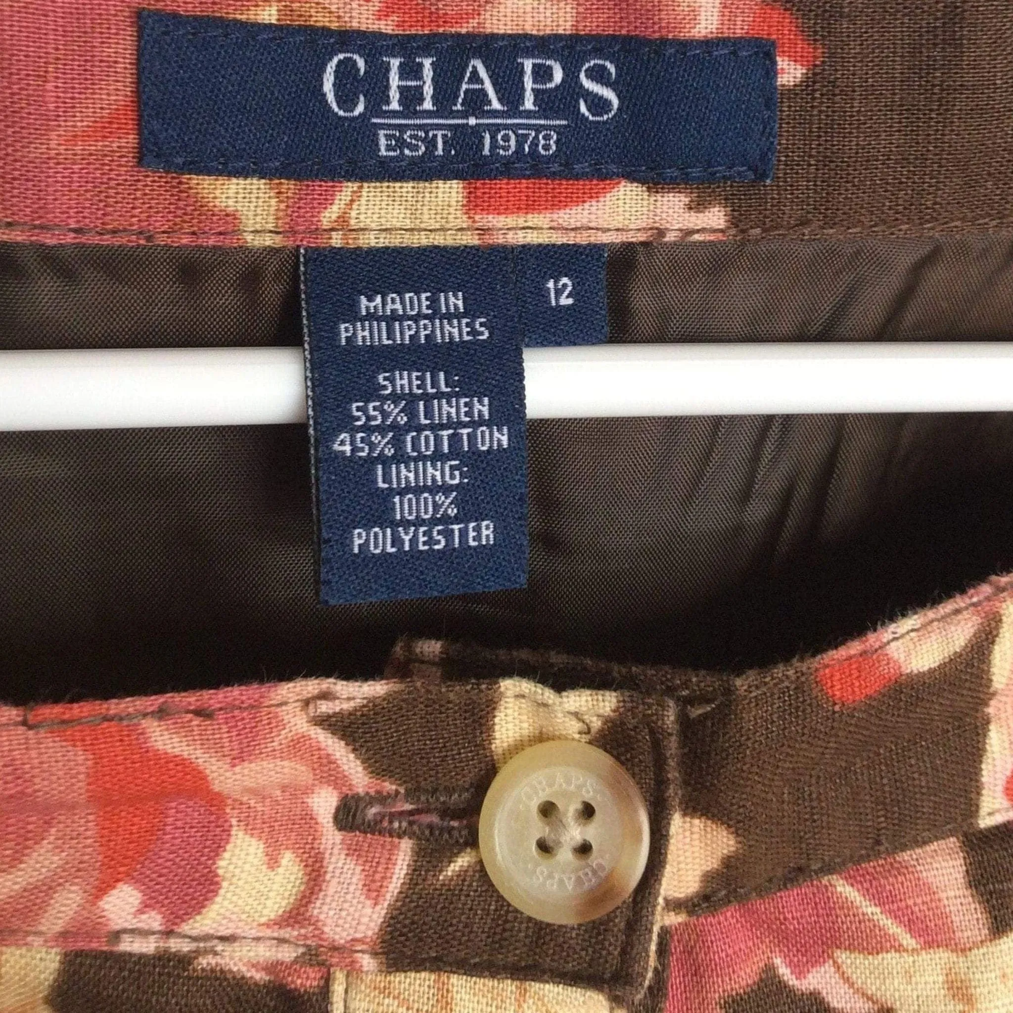 Chaps Linen Mini Skirt