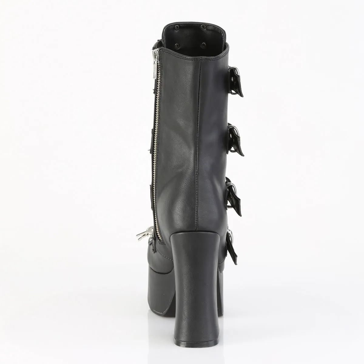 CHARADE-118 DemoniaCult Black Vegan Leather Sexy Women's Ankle Boots (Alternative Footwear)