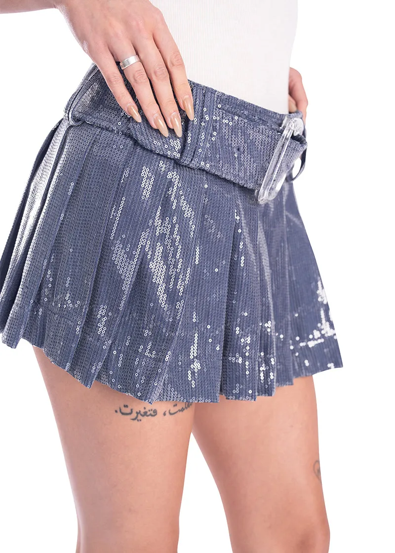 Charles Jeffrey Loverboy Pleated Denim Rara Skirt