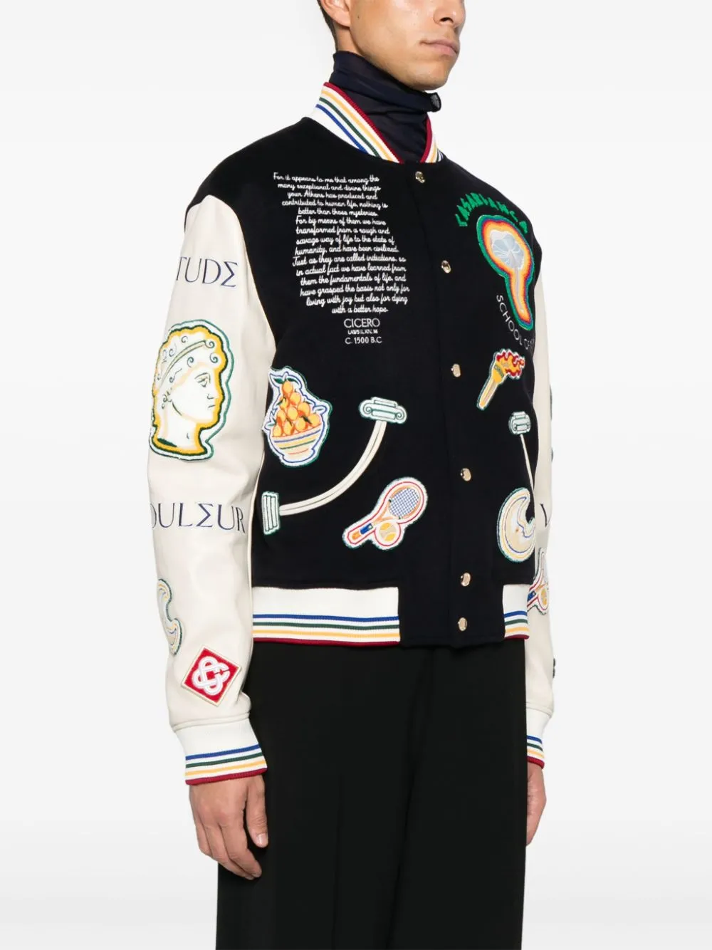 Chenille Patchwork bomber jacket