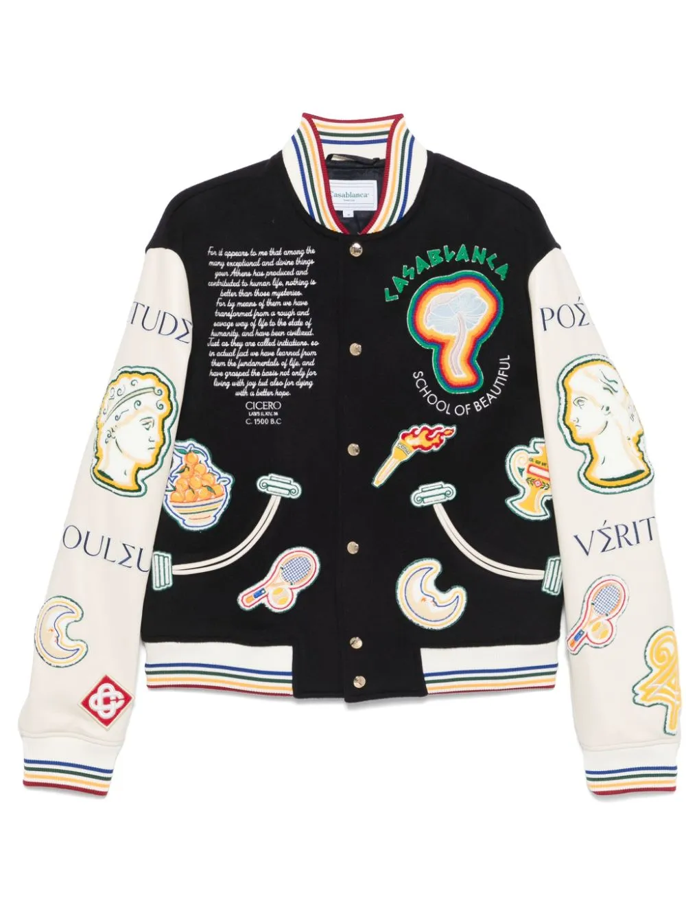 Chenille Patchwork bomber jacket