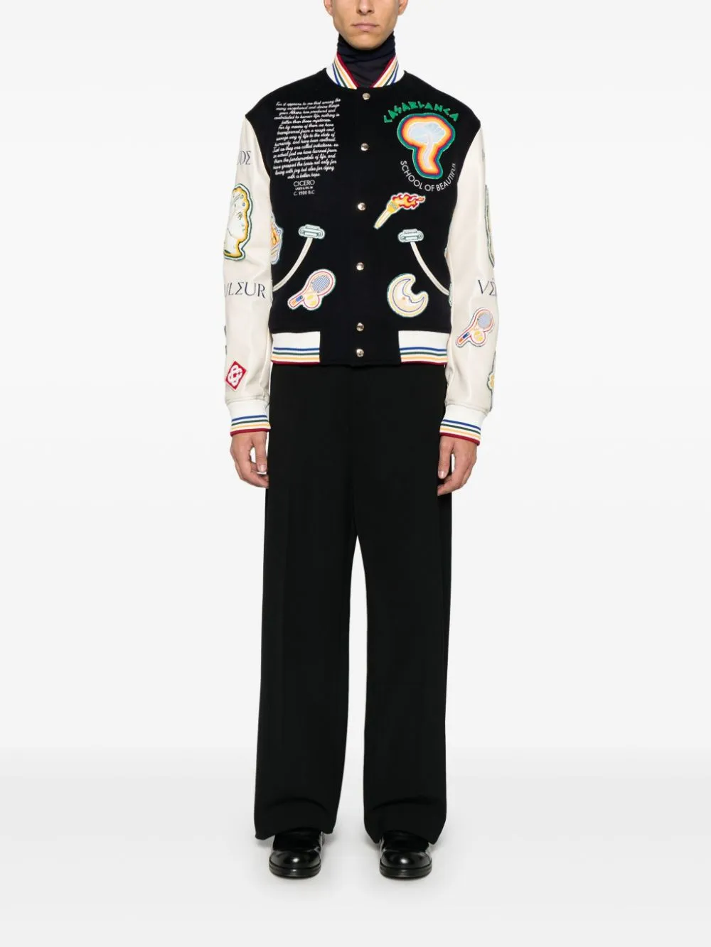 Chenille Patchwork bomber jacket