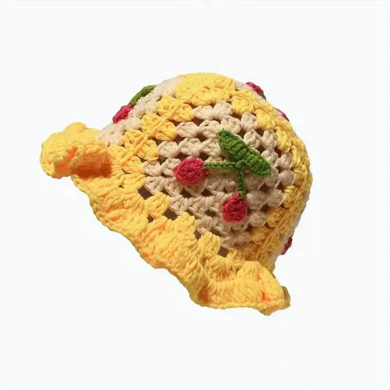 Cherry Crochet Bucket Hat
