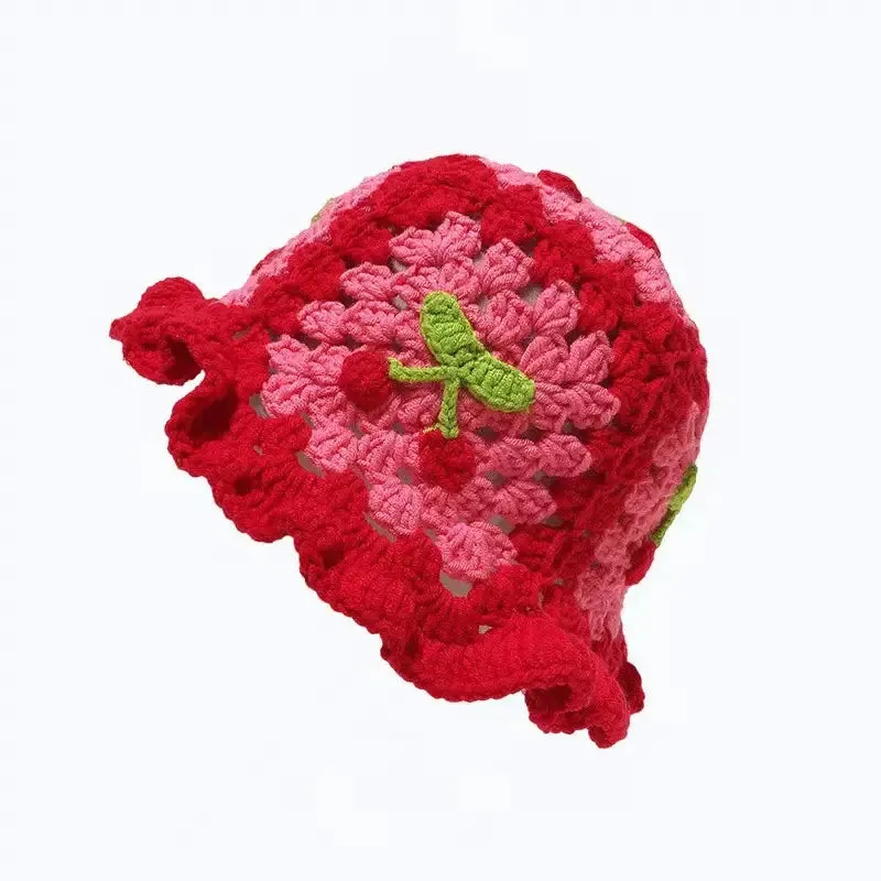 Cherry Crochet Bucket Hat