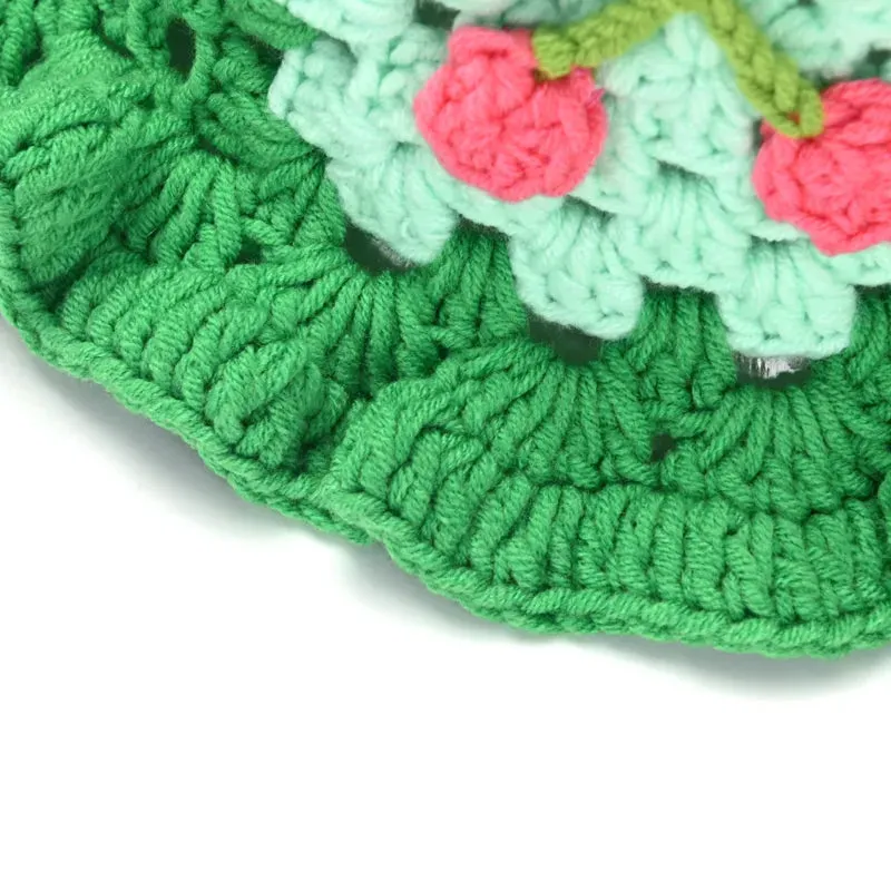 Cherry Crochet Bucket Hat
