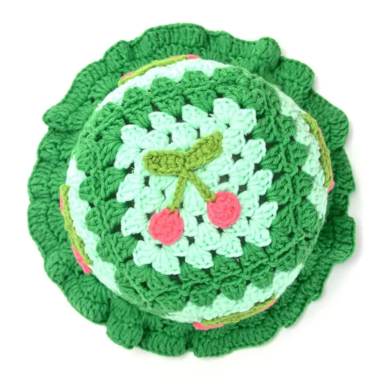 Cherry Crochet Bucket Hat