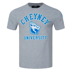 CHEYNEY UNIVERSITY CLASSIC MEN'S STACKED LOGO TEE (HEATHER GRAY/BLACK)