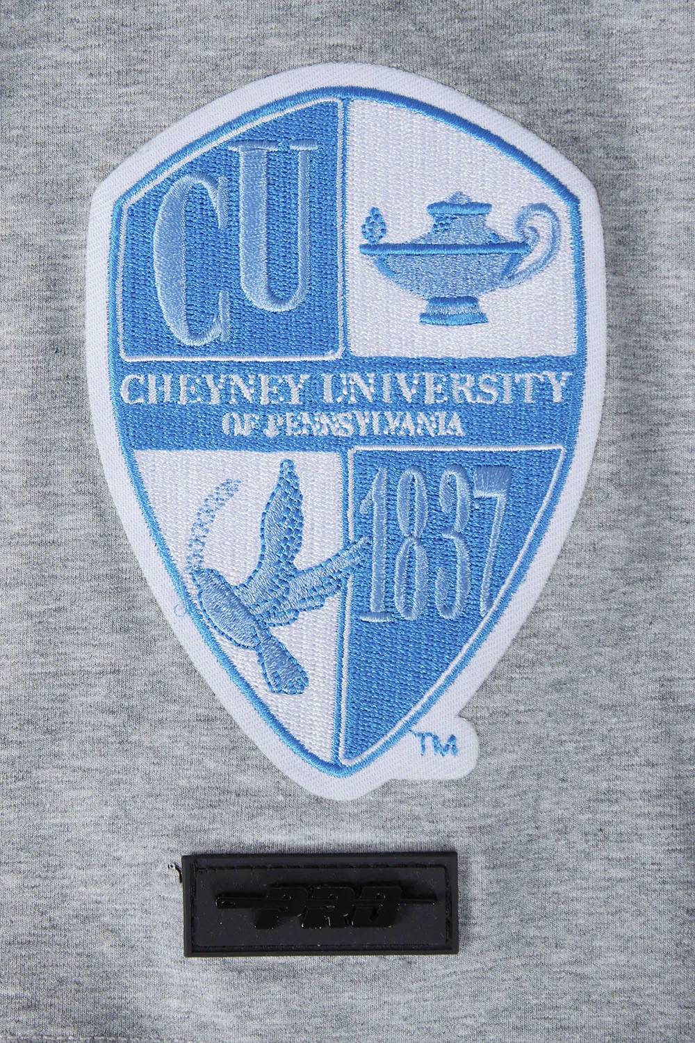 CHEYNEY UNIVERSITY CLASSIC MEN'S STACKED LOGO TEE (HEATHER GRAY/BLACK)