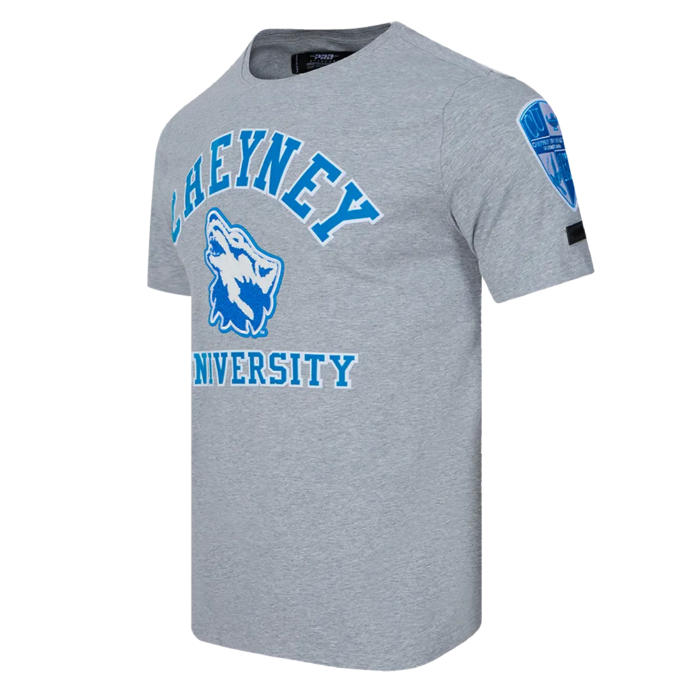 CHEYNEY UNIVERSITY CLASSIC MEN'S STACKED LOGO TEE (HEATHER GRAY/BLACK)