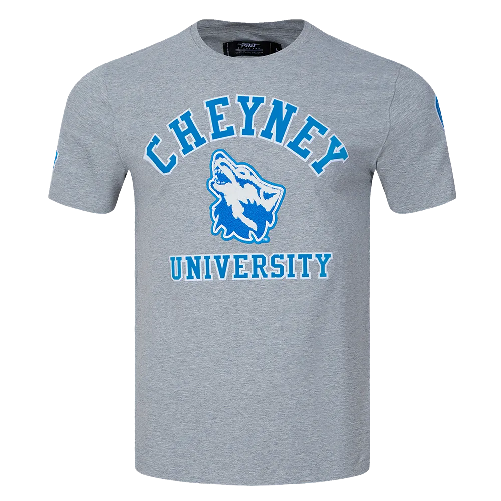 CHEYNEY UNIVERSITY CLASSIC MEN'S STACKED LOGO TEE (HEATHER GRAY/BLACK)