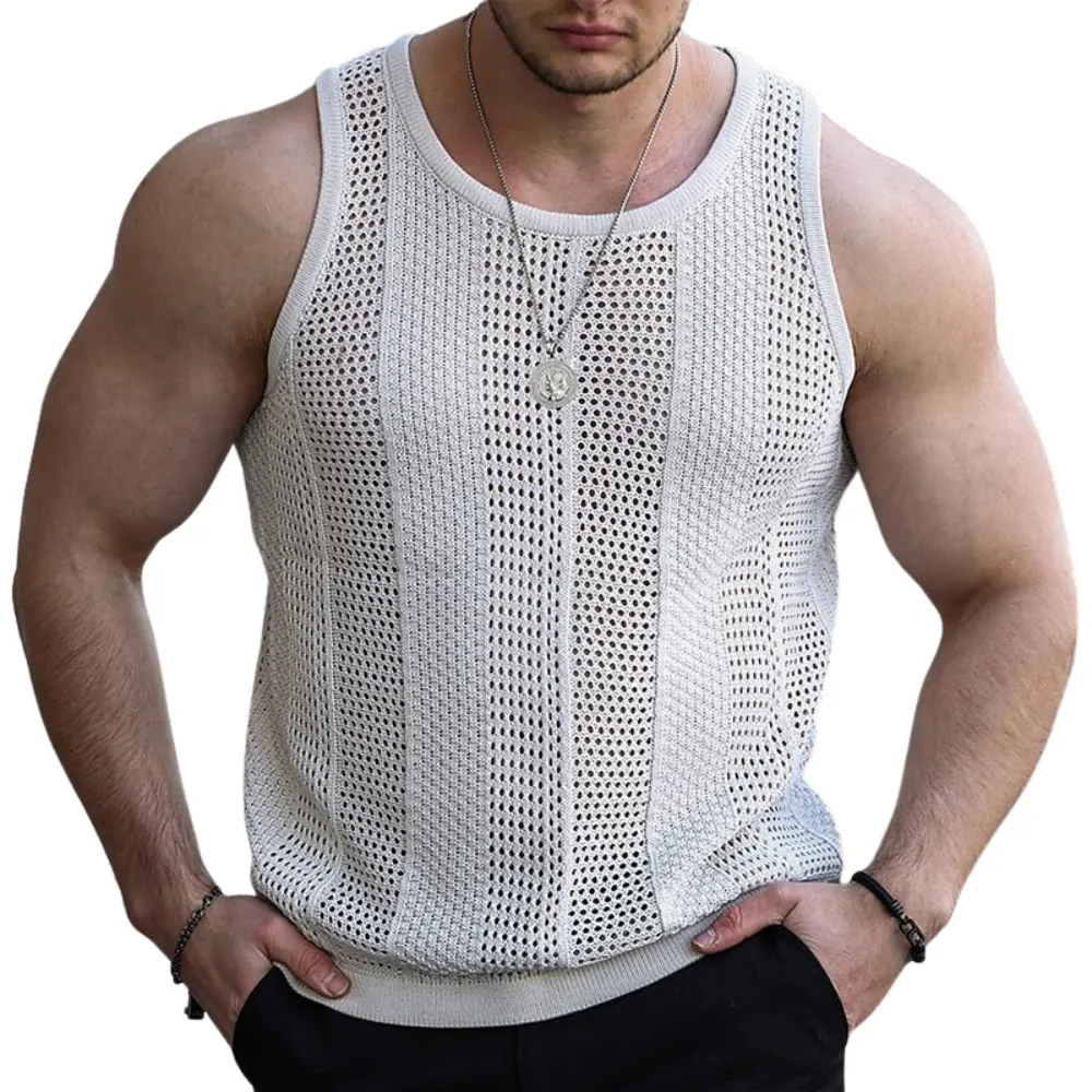 CHICMY-Mens Fashion Casual Outfits Men's Knitted Tank Top