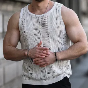 CHICMY-Mens Fashion Casual Outfits Men's Knitted Tank Top