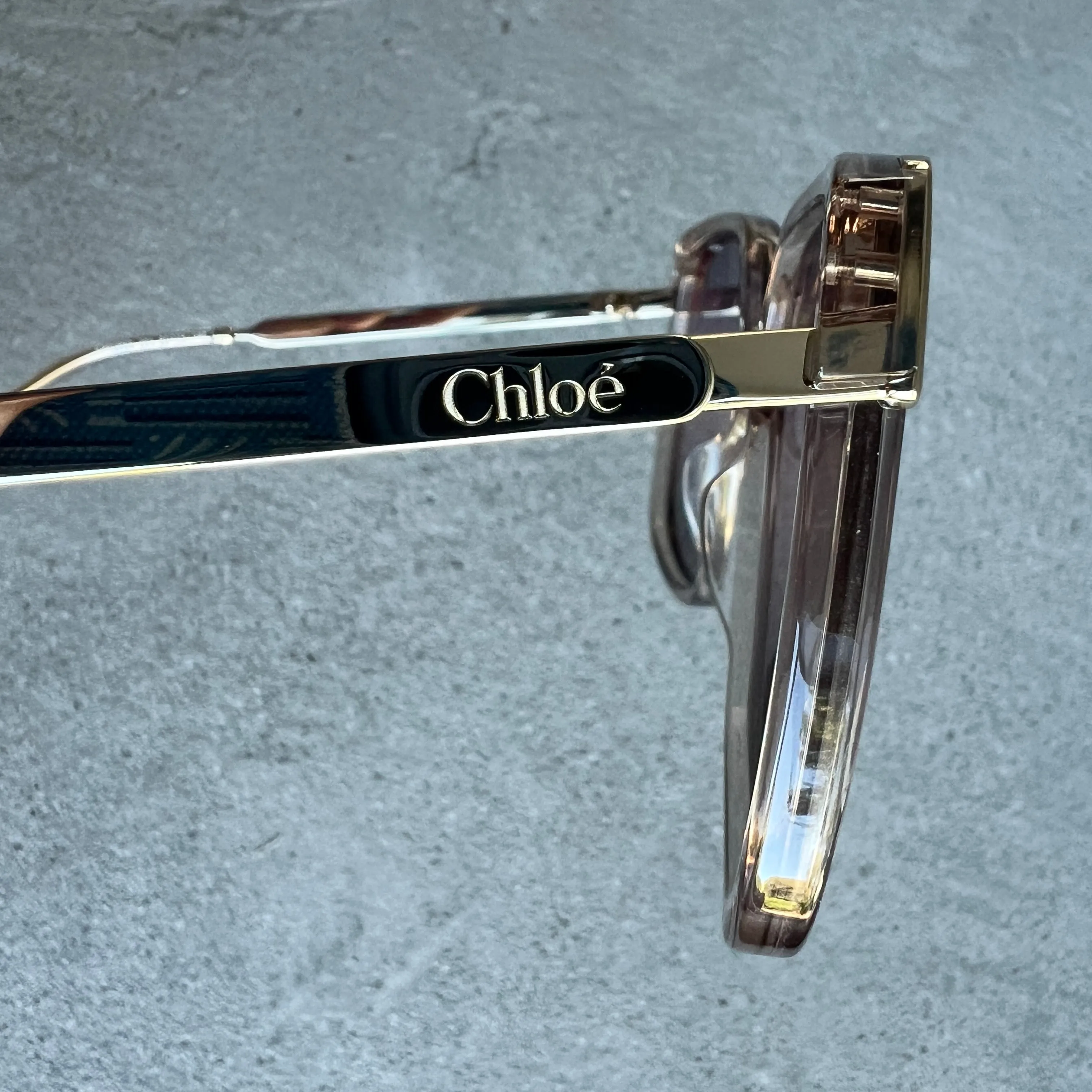Chloe CH0286S Aly 70's Square Sunglasses, Gold/Violet