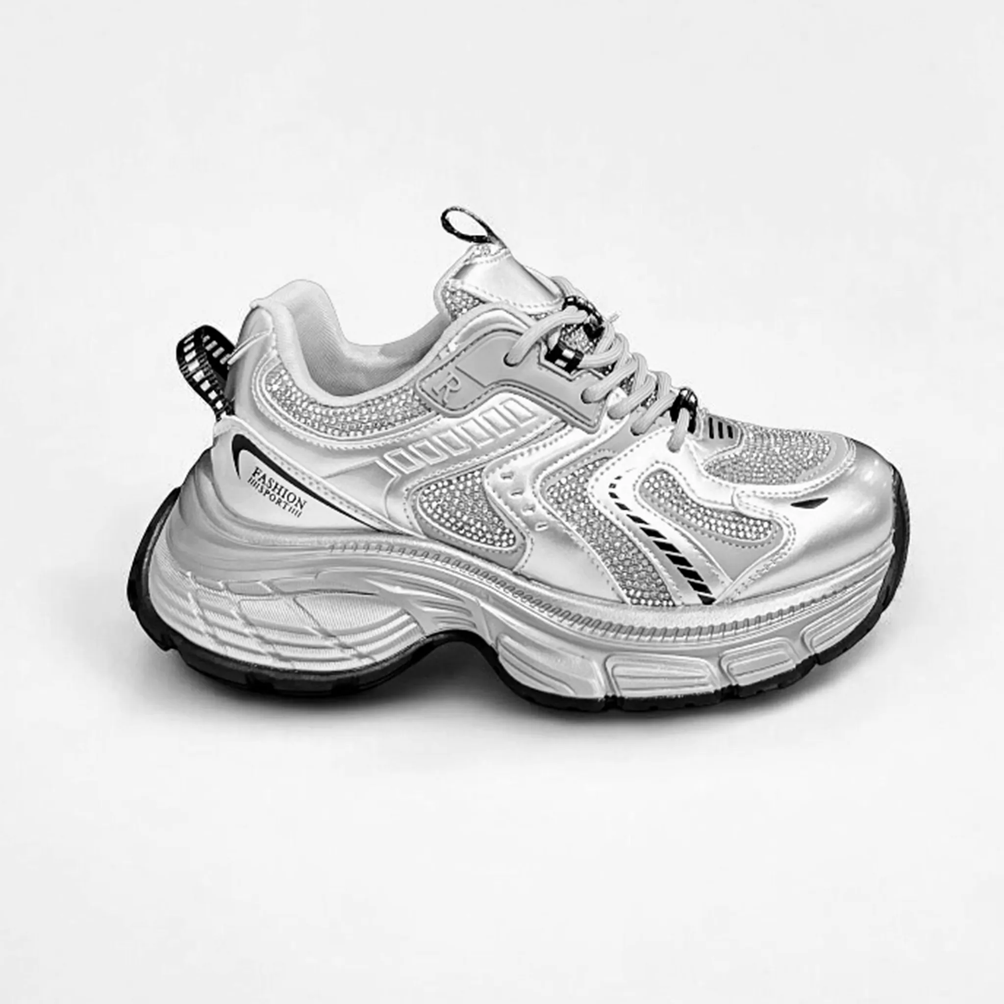 Chunky Embellished Platform Sneakers