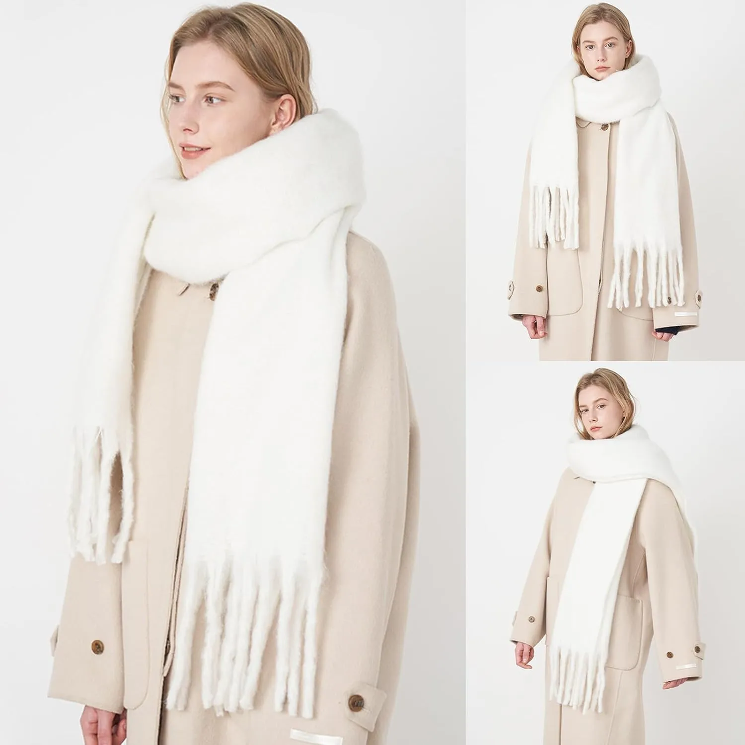 Classic Scarf Teenagers Shawl Cashmere Like Scarf Women Winter Shawl Neck Wrap Scarf Leisure Outfit