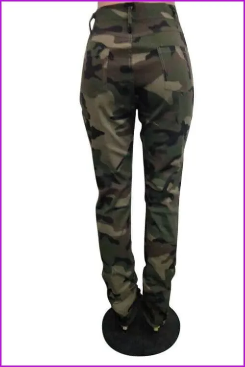 Classic Stacked Hole Camo PantsDE916