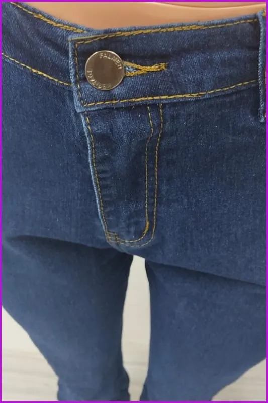 Classic Stacked Skinny Blue JeansDE956