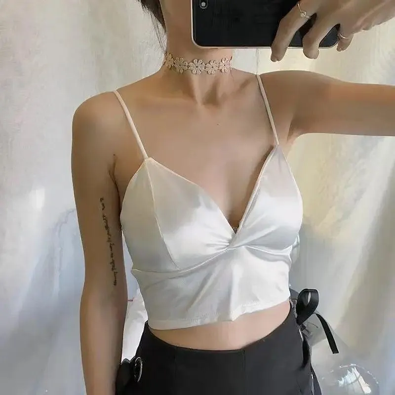 Comfortable Crop Top Satin Camisole Beauty Backs  - SCT0210