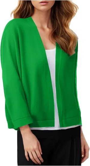 Comfy Cropped Cardigan Sweaters for Women Lightweight 3/4 Sleeve Knit Shrugs Fall Elegant Open Front Short Outwear