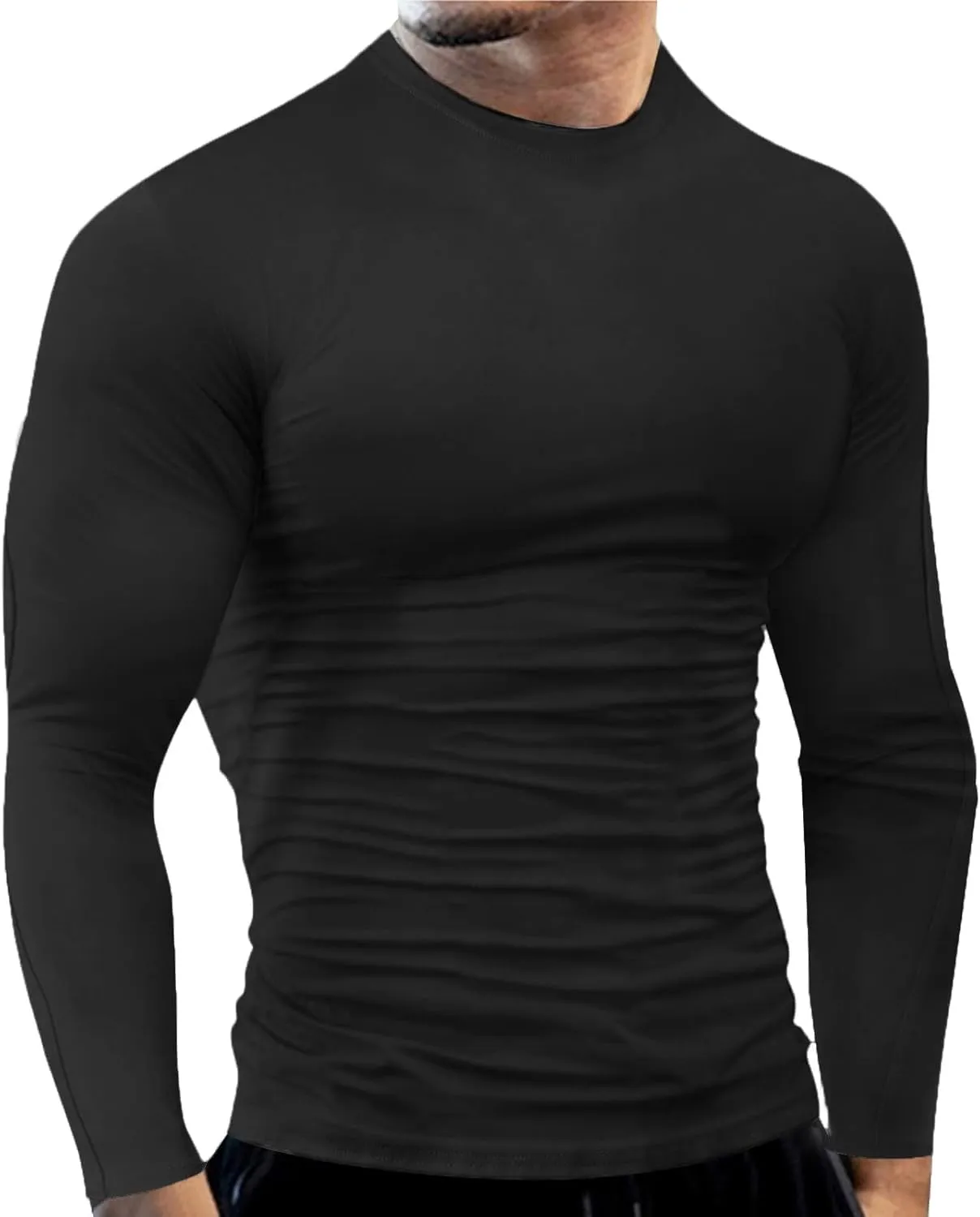 Compression Shirts for Men Fitness Sports Quick Dry Long Sleeve Sweat Shirt Bodybuilding Gym Workout Athletic Tops