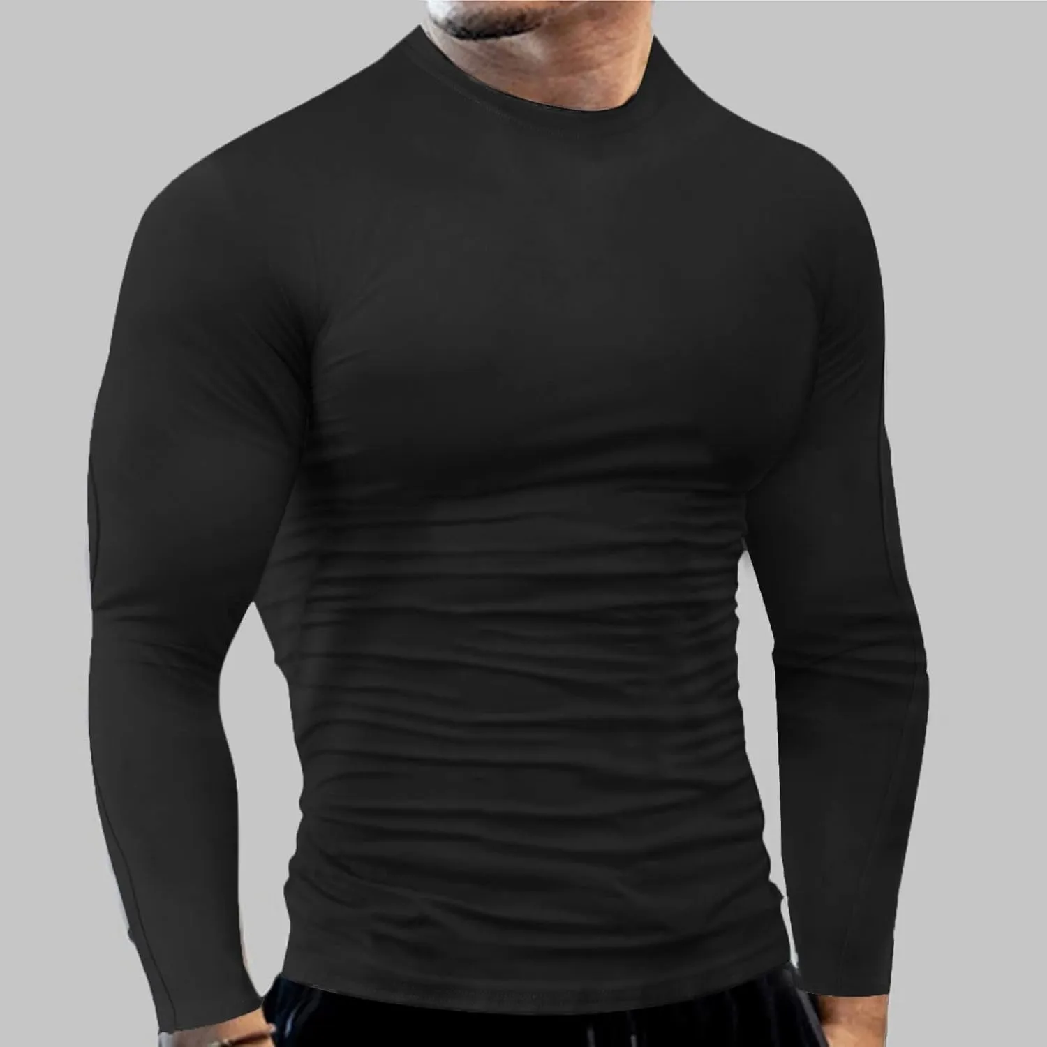 Compression Shirts for Men Fitness Sports Quick Dry Long Sleeve Sweat Shirt Bodybuilding Gym Workout Athletic Tops